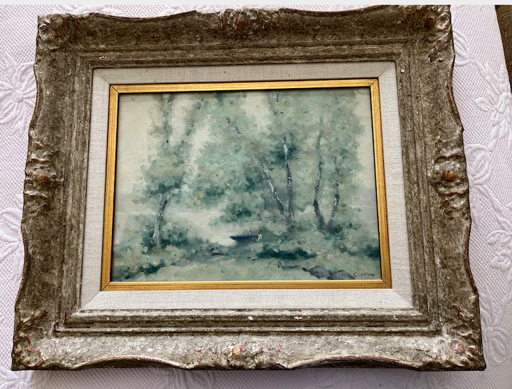 FABULOUS SIGNED ANDRE GISSON POST IMPRESSIONIST LANDSCAPE Museum Frame