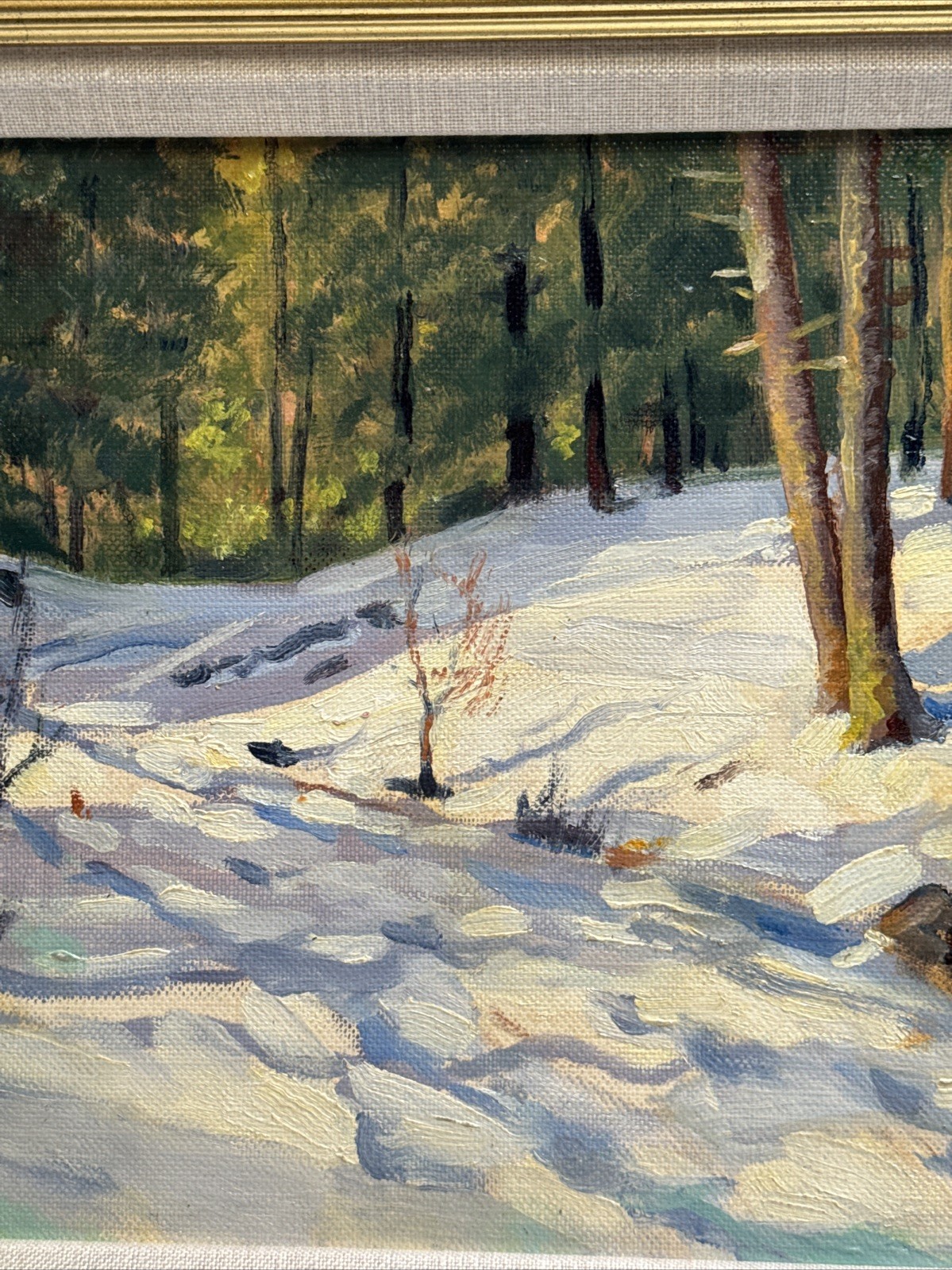 ANTIQUE AMERICAN IMPRESSIONIST PAINTING NEW YORK ERNEST HUBBARD Landscape 1930’s