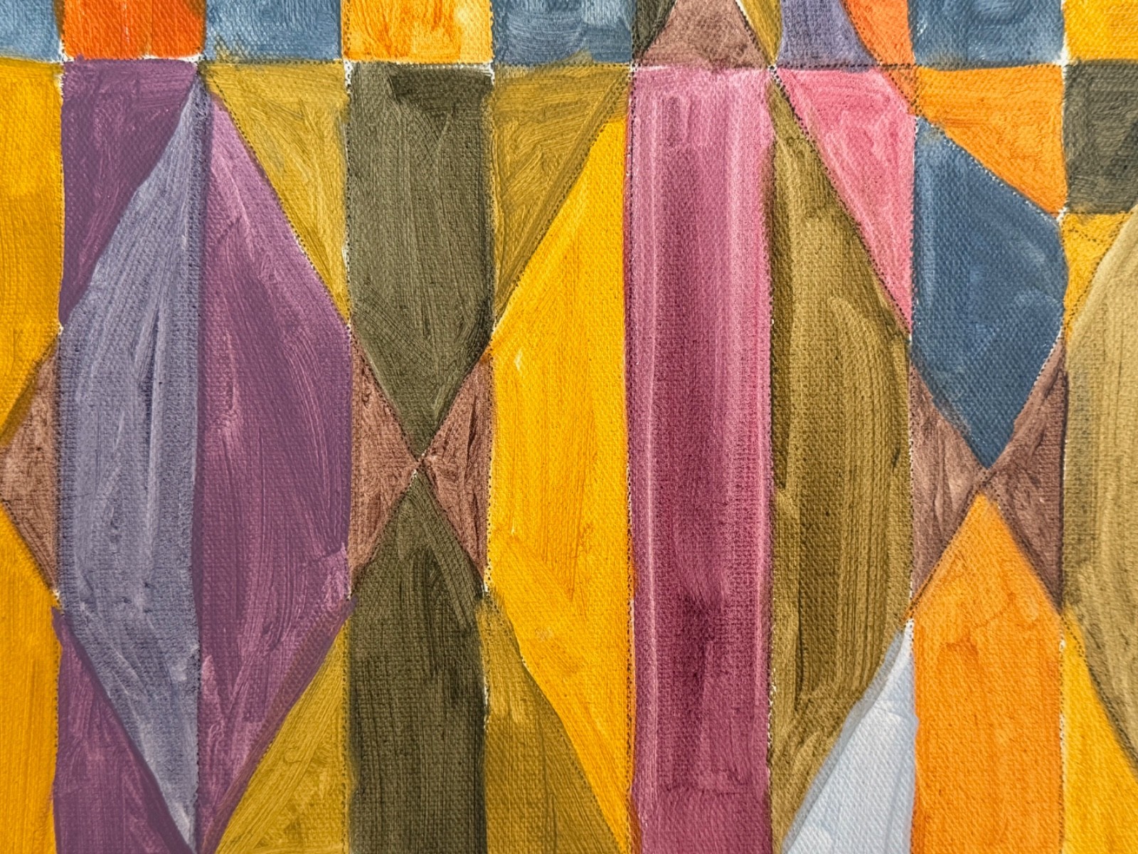 Contemporary Geometric Shapes Abstract Acrylic Painting Modern Art Wall Hanging