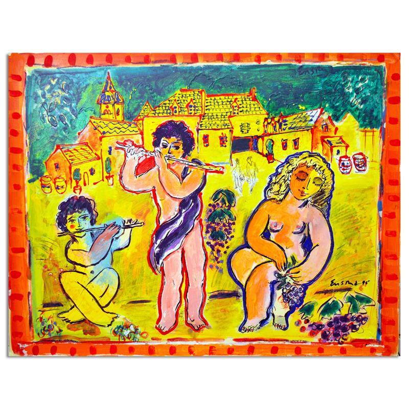 Wayne Ensrud «Serenade At Chambolle Musigny Burgundy» Hand Signed Original Art