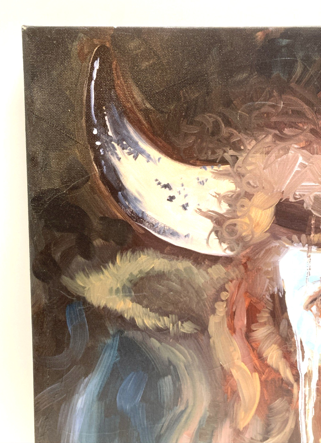 «Head of an American Buffalo» by Hudson Canvas Wrap Painting 2015