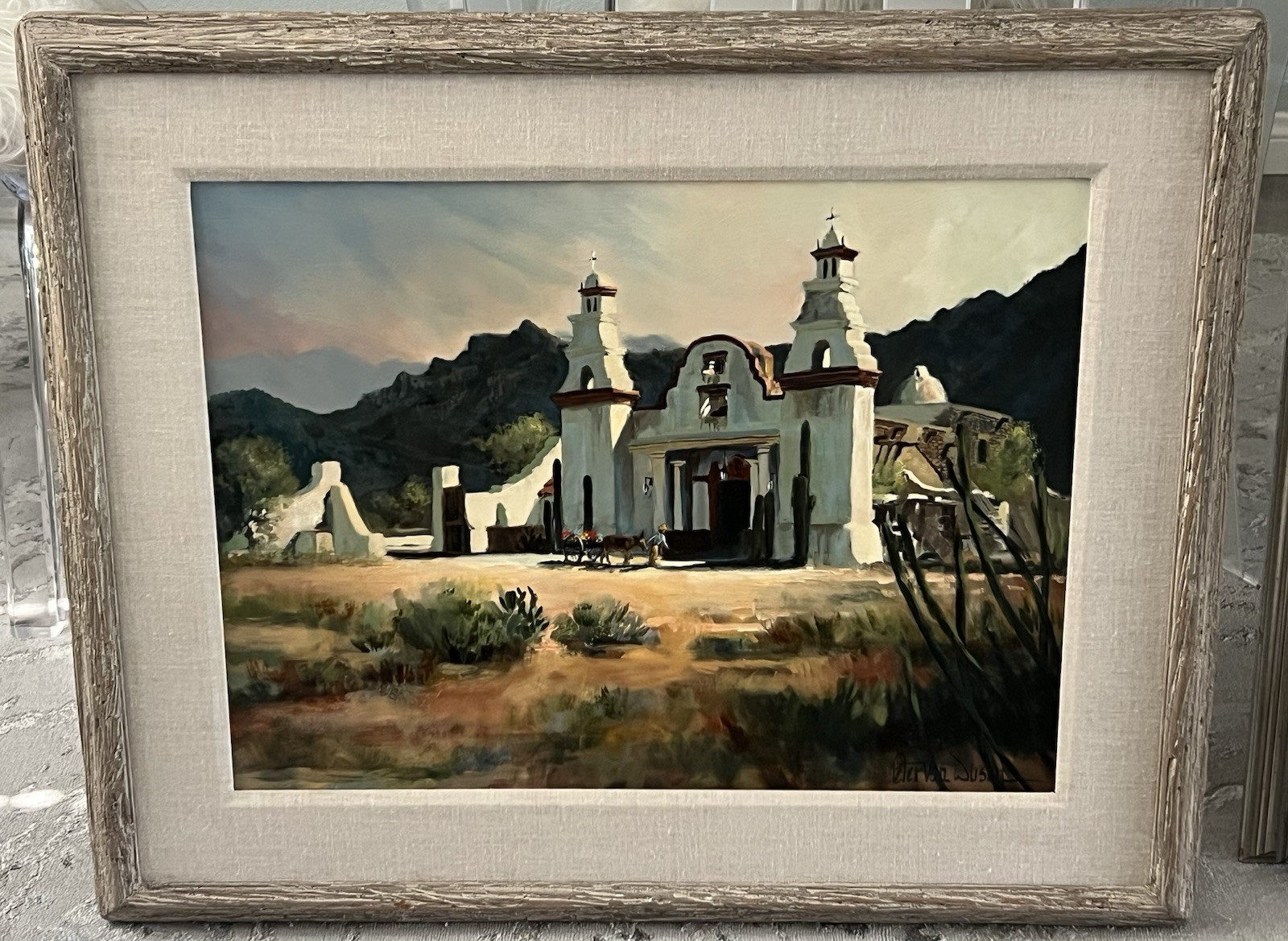 Peter Van Dusen Original Oil Painting “Flower Vendor” ~32 X 26” Framed