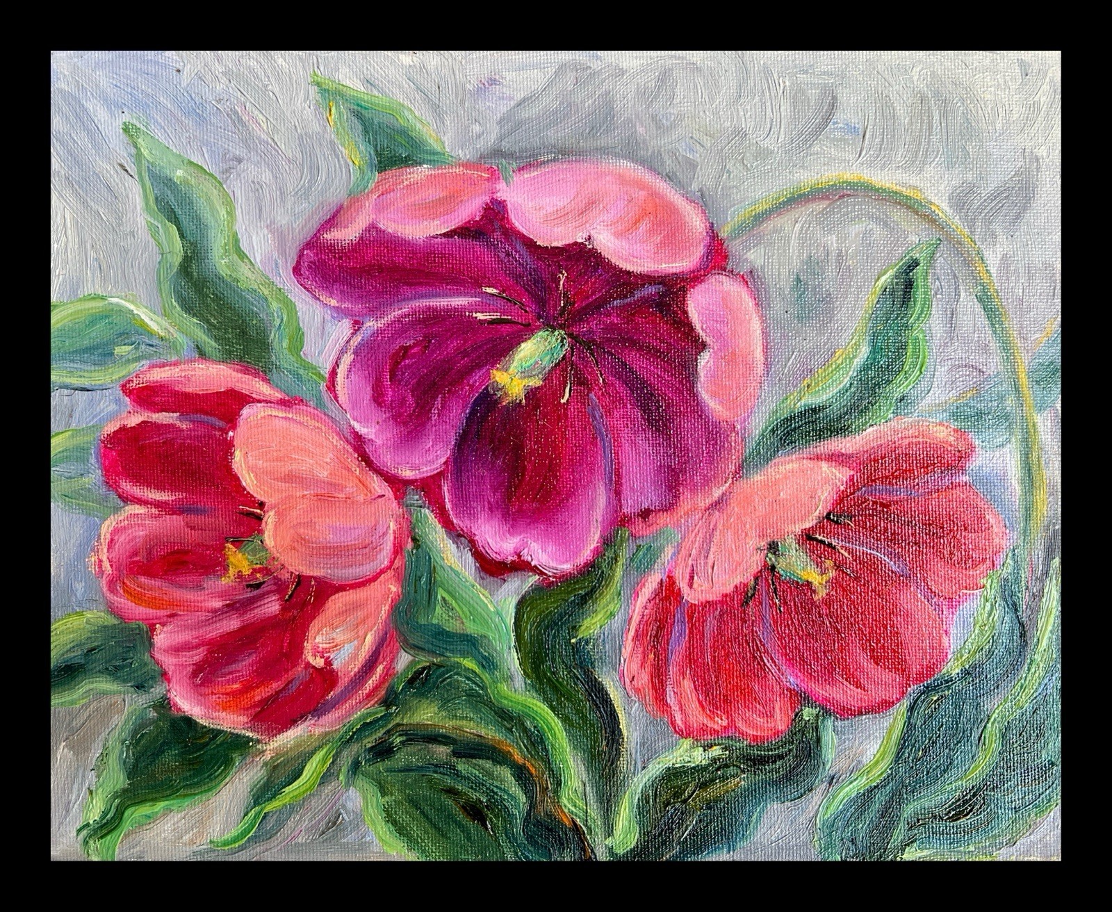 Original Oil Painting Tulip Flowers Wall Art Floral Wall Art 8×10 Wall decor