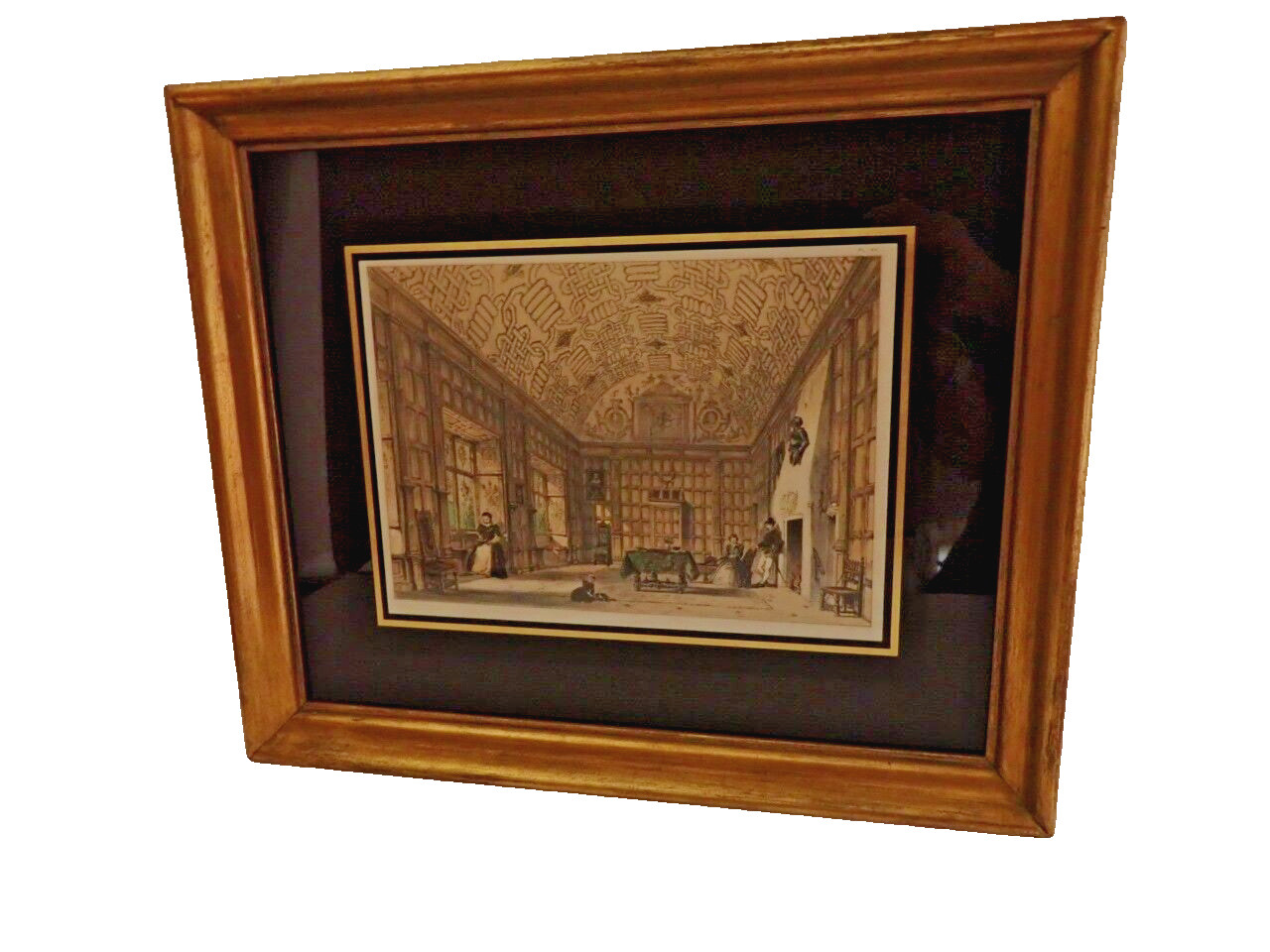 Antique. 8″x 11″ Lith. Illustration From J. Nash’s Mansion of England 16″x 19″
