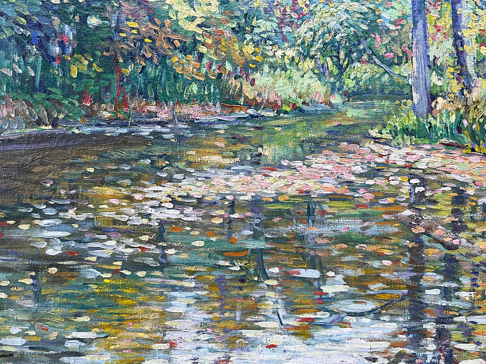 1930’s Impressionist Summer Pool Clarence W. Snyder 1873-1948, listed PA artist
