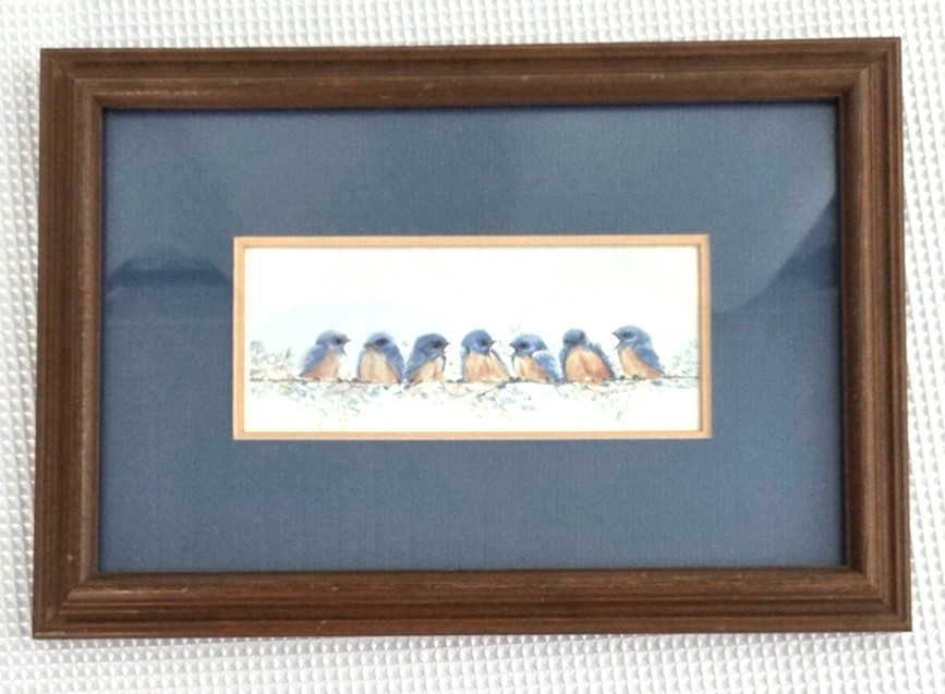 Blue Bird Framed Art 13″ x 9″ Water Color Painting