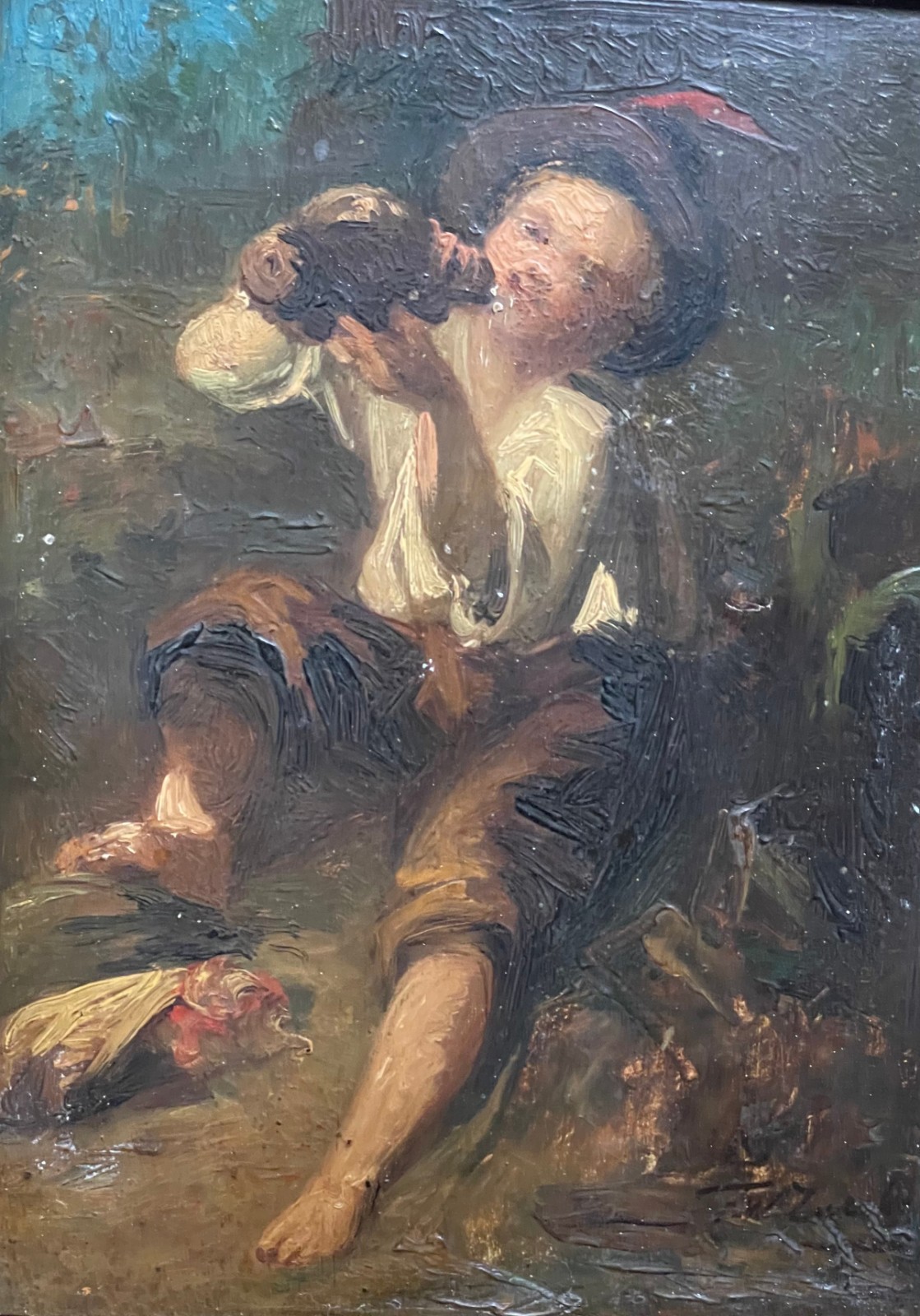 Unidentified Artist / Illegibly Signed (XIX Century) «Rustic Genre Scene»
