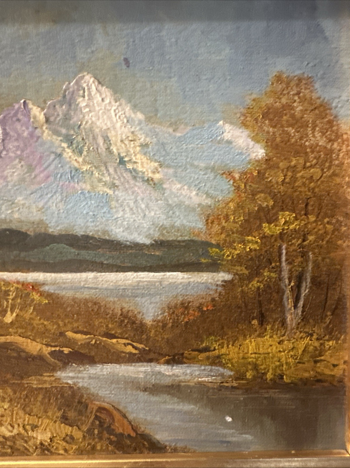 Original “Sullivan” LANDSCAPE MOUNTAIN &RIVER OIL PAINTING SIGNED