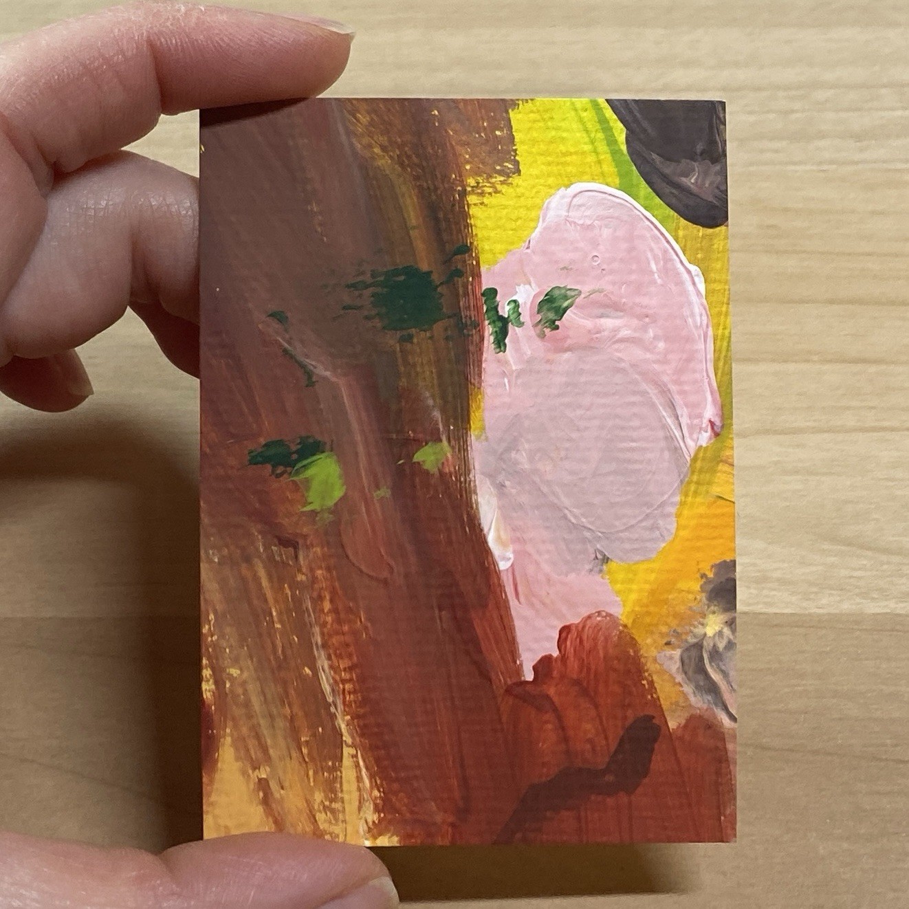 ACEO Original Painting Artist Trading Card, “Release” OOAK 2.5”x3.5”