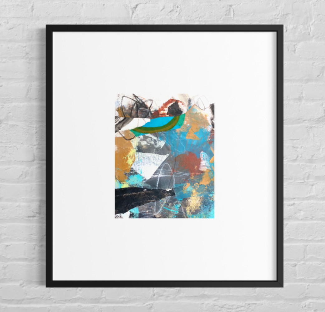 OOAK painting art Bold Contemporary Abstract Expressionism Bright Shapes by KatC