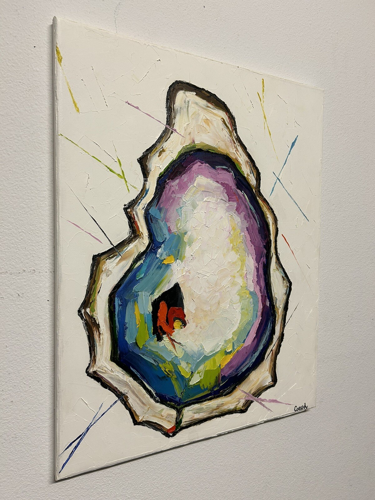Impressionism Original Hand Painted Impasto Oil Painting Oyster 16×20 Signed
