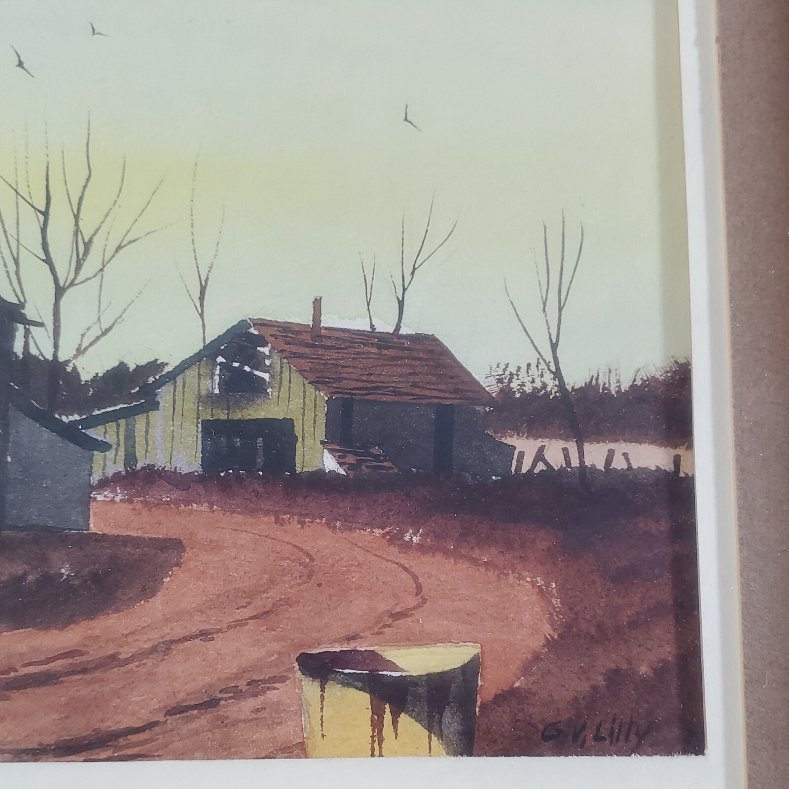 Professionally Framed Gerald V Lilly Water Color «Evening In Colorado» #131