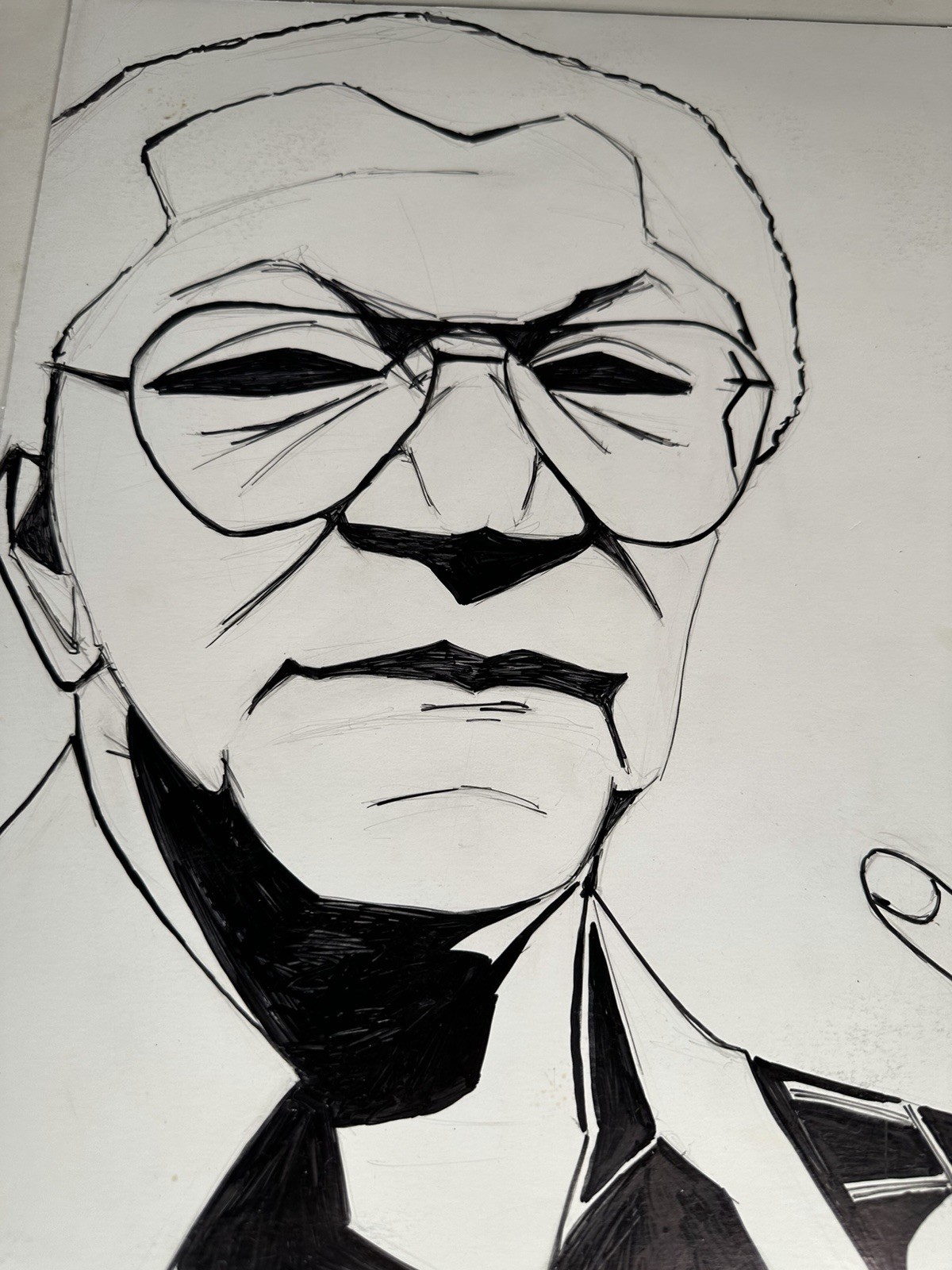 Original Black & White Portrait Artwork 15×20 Mounted on Foam Board OOAK