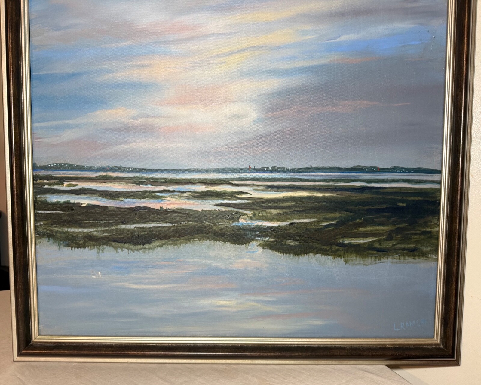 Large Original Louise Ramsay Jersey Marsh oil painting sea landscape on canvas