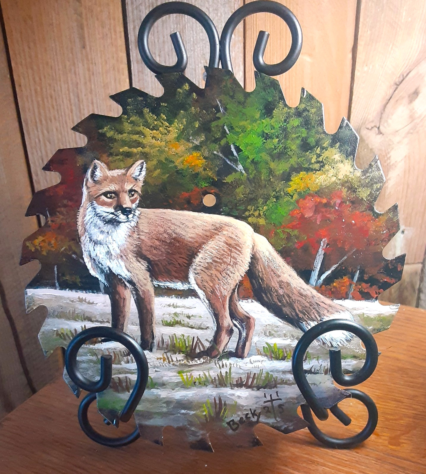 RED FOX Hand Panted saw blade 7 1/4″  local artist