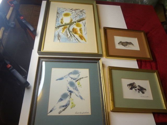 CAROL CAMPBELL COLLINS…..1929-1995…..KANSAS CITY,MO…….4 WATERCOLORS