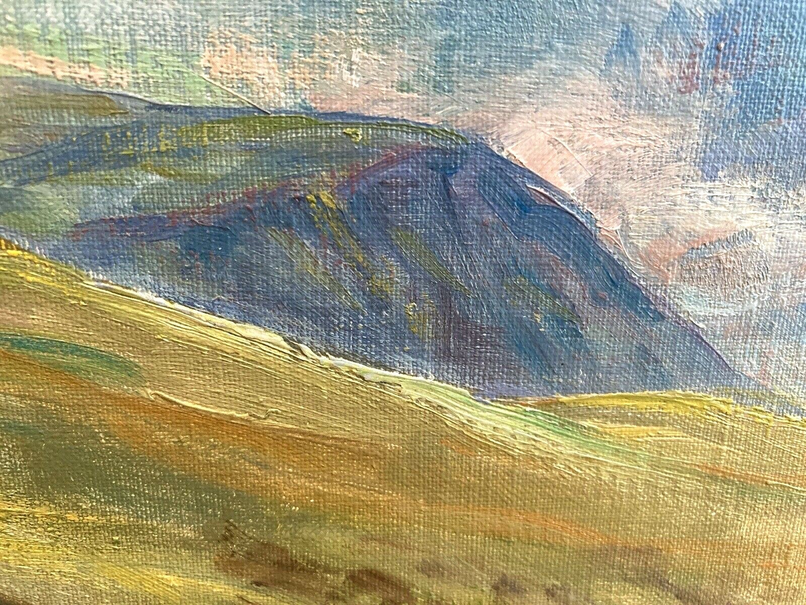 Signed Swiss Oil Painting OSCAR NUSSIO Vintage Original Alpine Landscape Framed