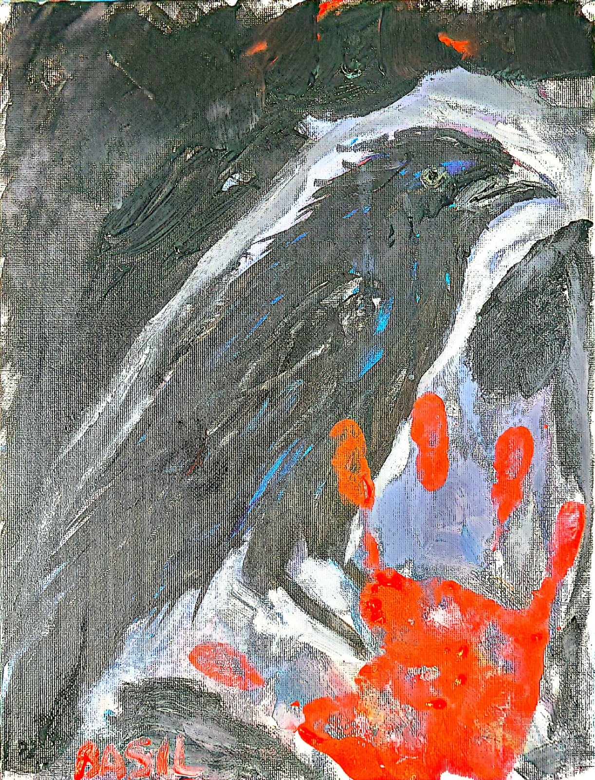 Raven Red Road Unique Abstract Expressionism Wall Art Canvas Board 11×14