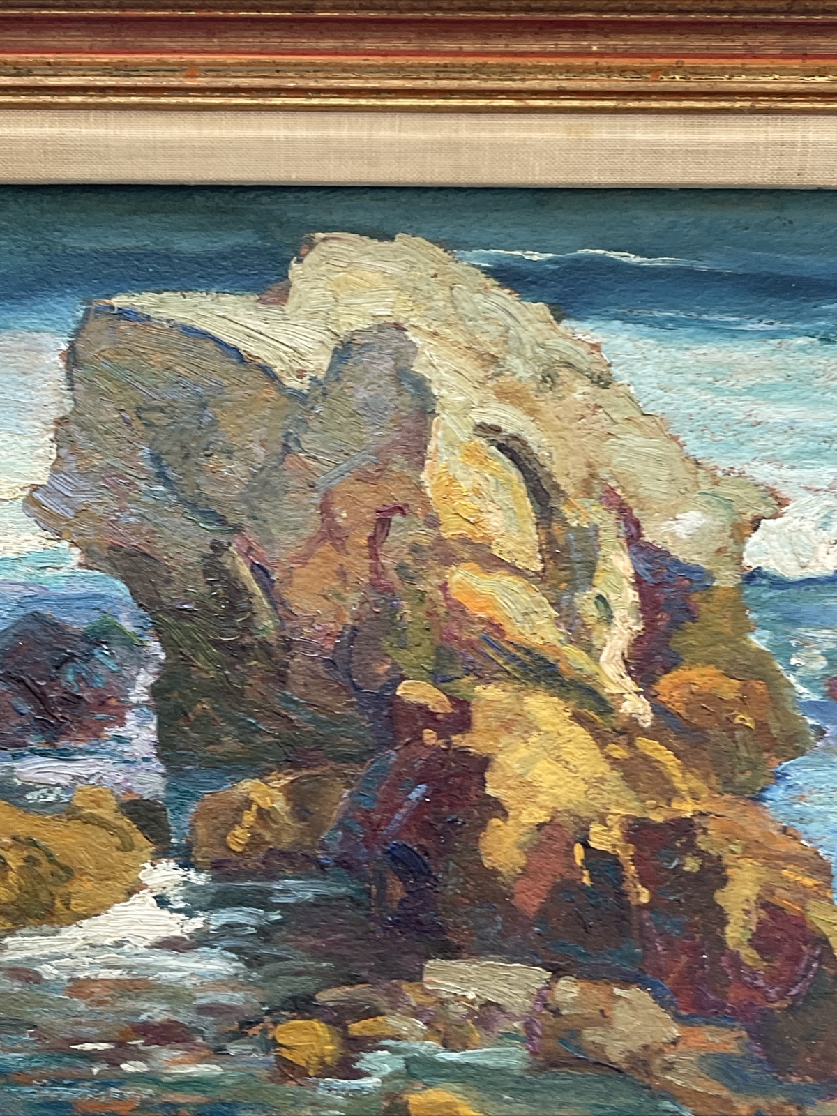 FREDERICK BECKER ANTIQUE LANDSCAPE PAINTING AMERICAN PLEIN AIR COASTAL BEACH