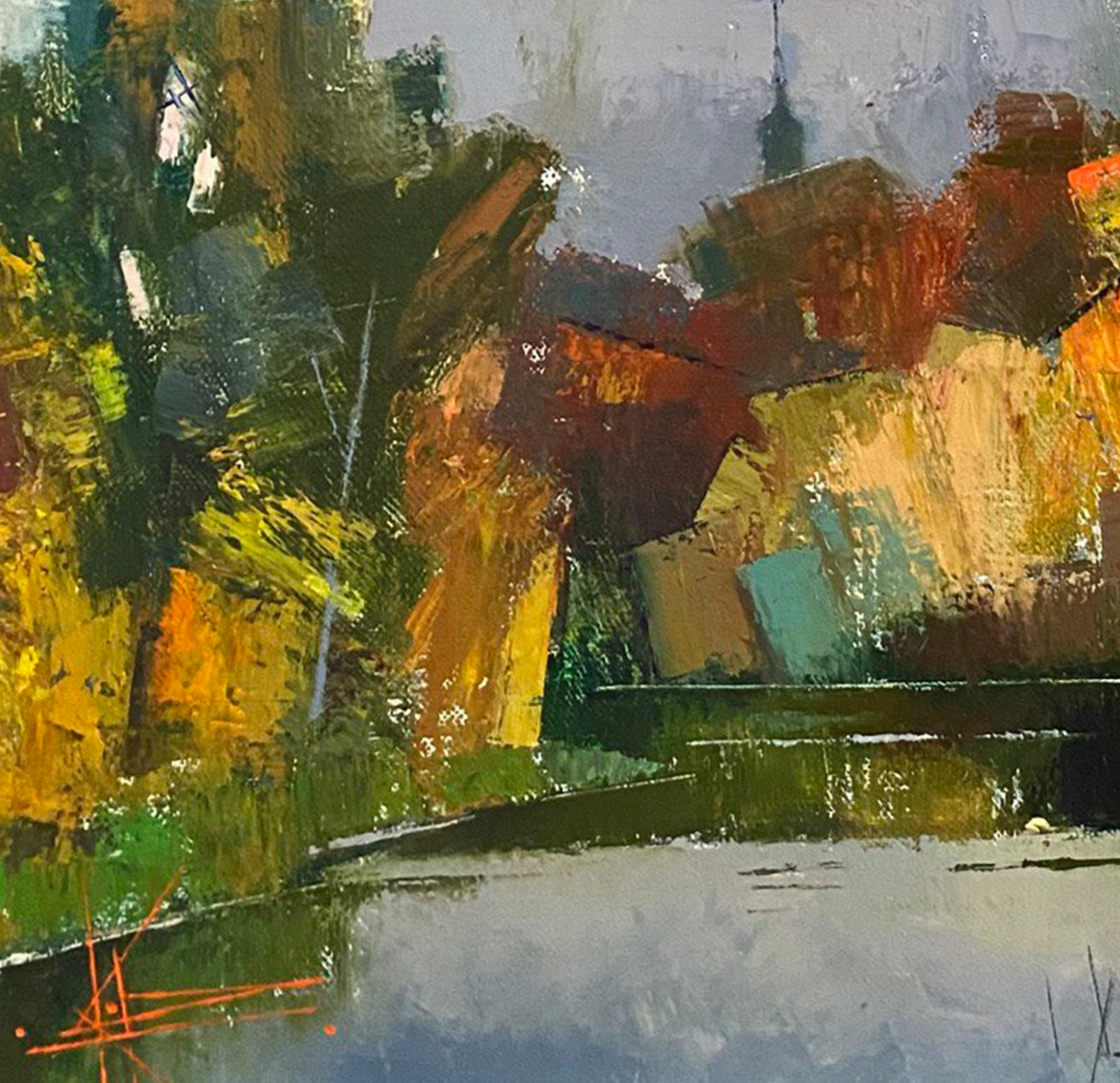 Oil painting Fall Ukrainian painter Canvas Unframed Decor original landscape