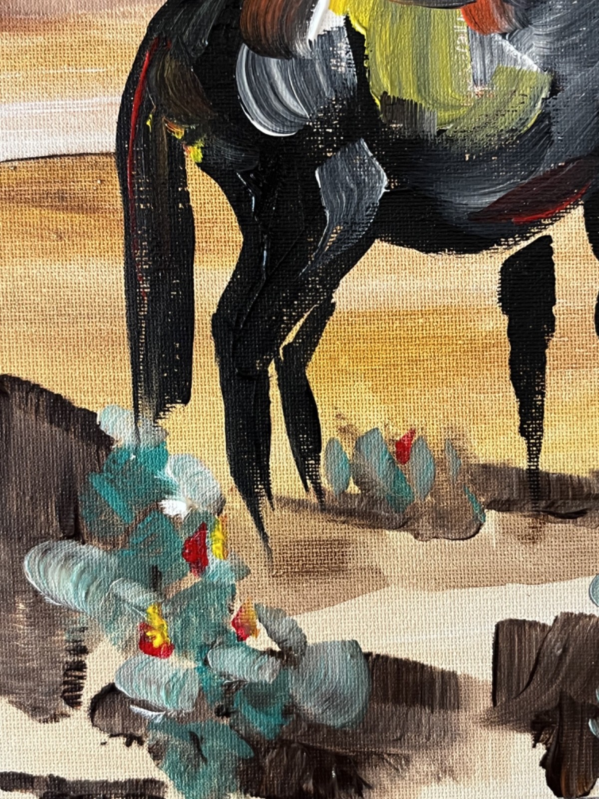 Atherton 11×14 Original Expressionism Acrylic Painting «Horse in Desert» signed