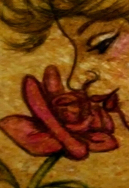 ROSEBUD – Pen & Ink on 4″ x 5.5″ CardStock – Framed
