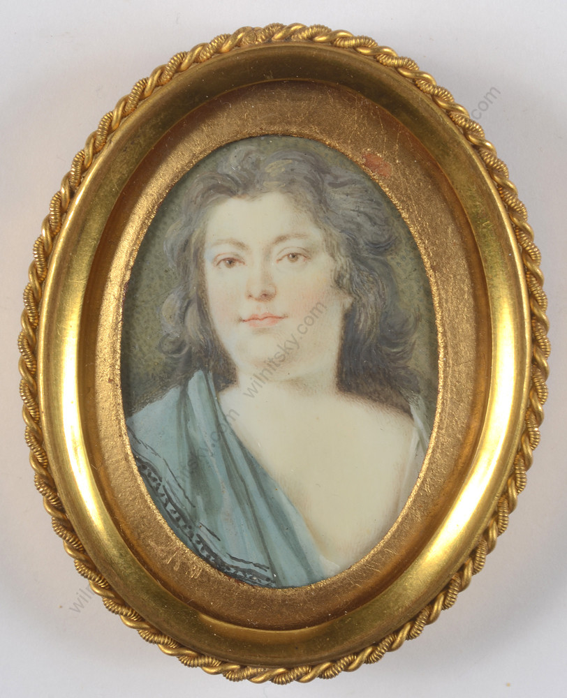 «Portrait of a matrona», Swedish miniature, watercolor, ca. 1790