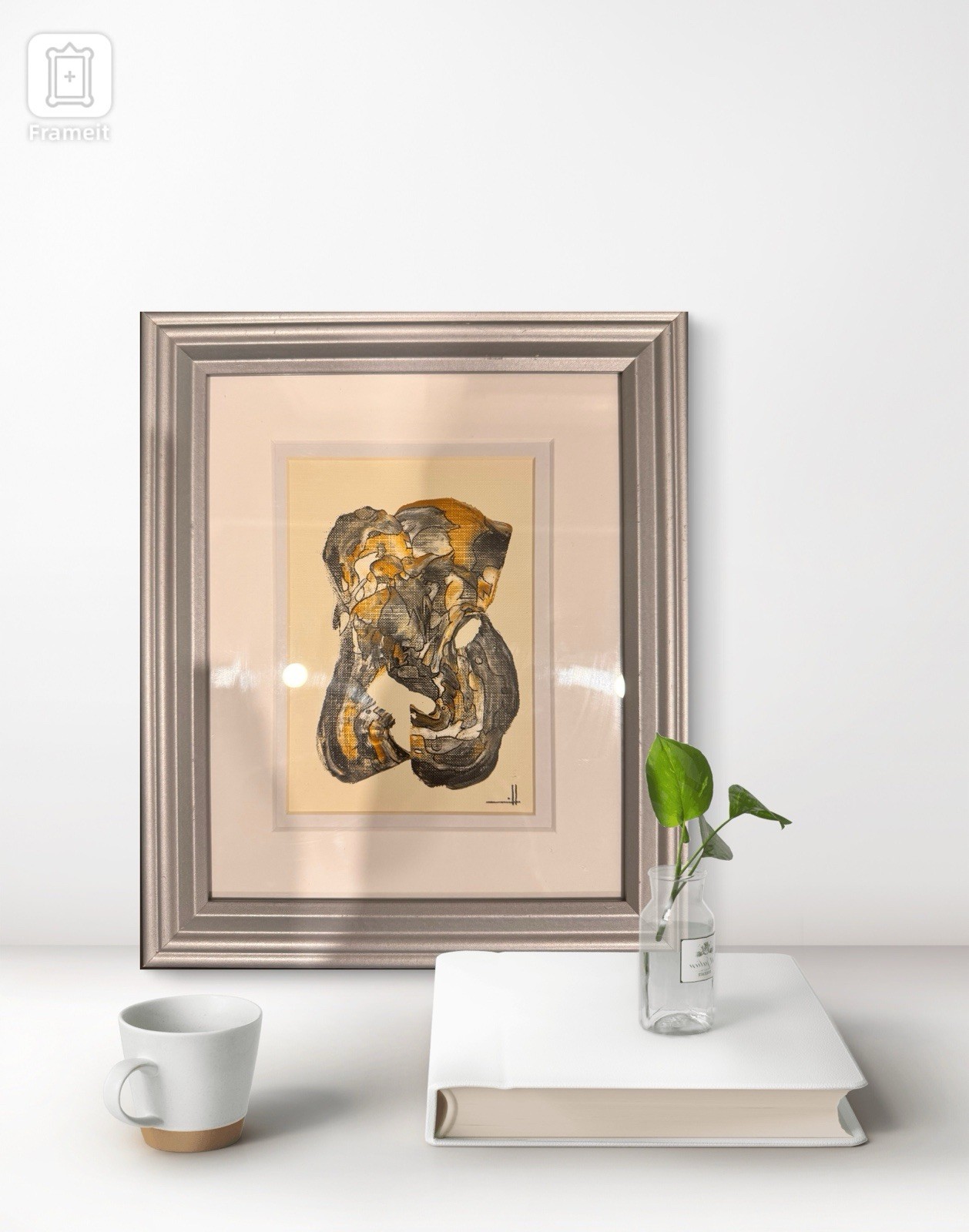 Abstract Original “Golden Resonance” | Framed | Artist Signed
