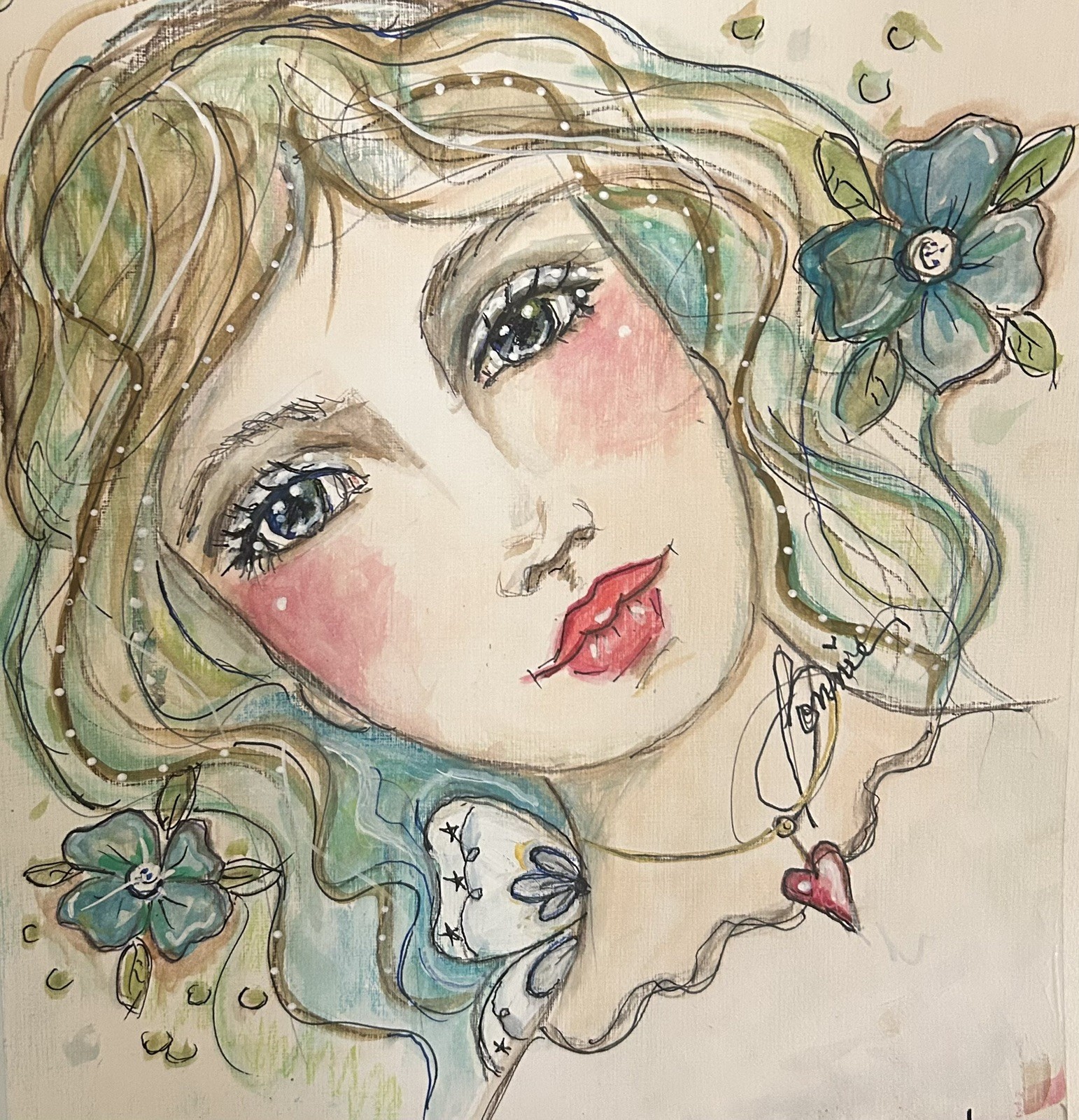 Whimsical Folk Art Painting