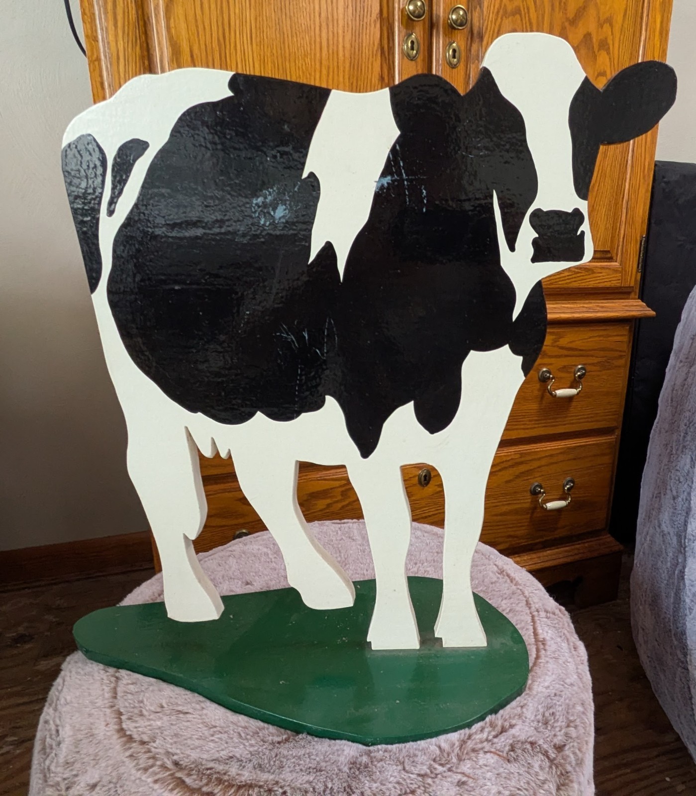 Woody Jackson Rare Original signature «Rubin’s Cow on green pasture» Cut out