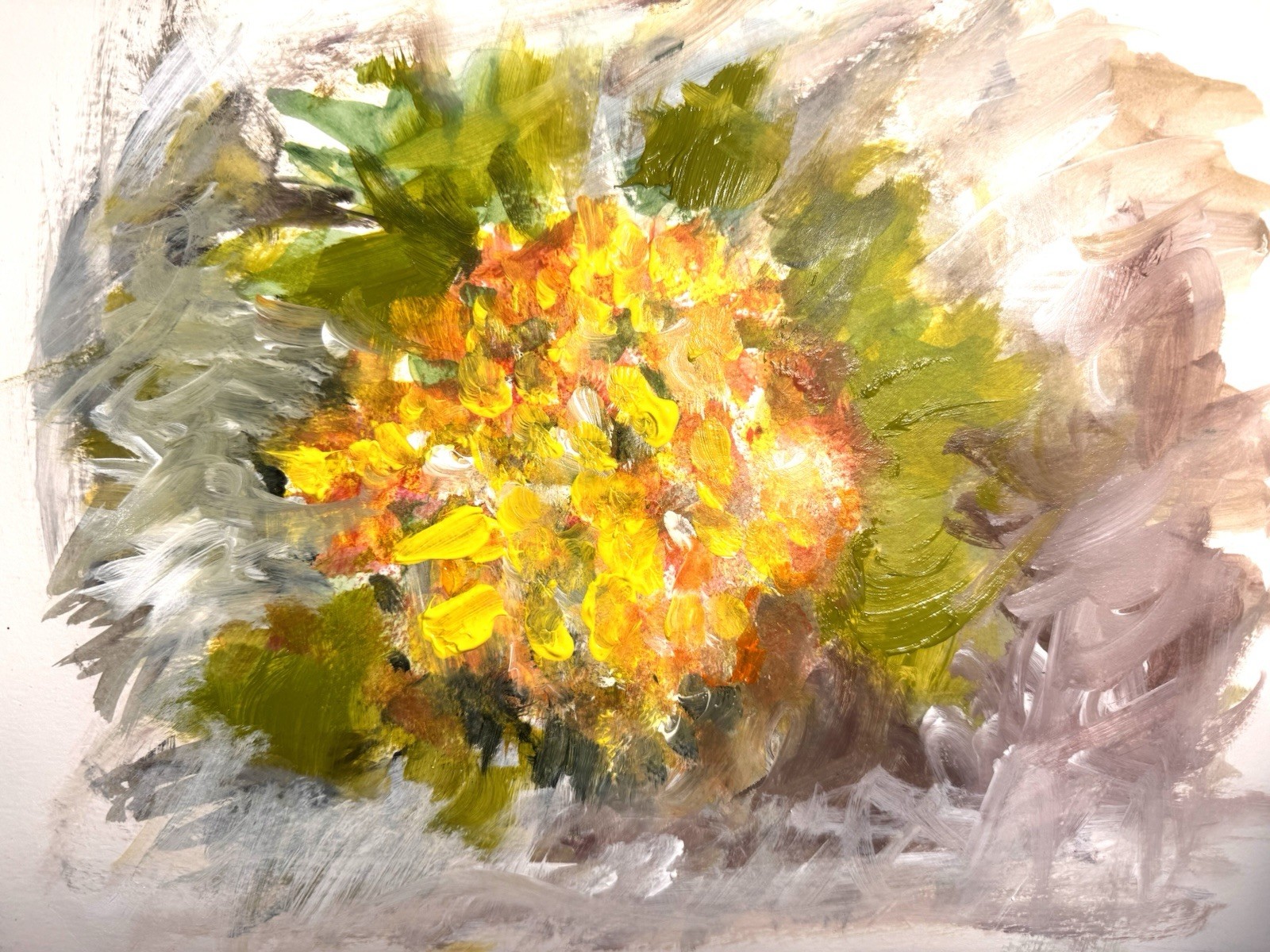 SAMATOWIC Original Abstract Flowers 9X12 Paper Colorful Impressionist Signed 9