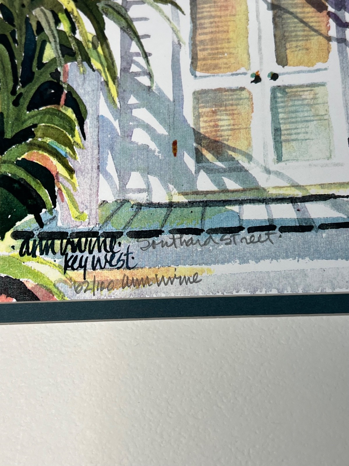 Ann Irvine painting Signed Numbered Matted Key West Southard Street