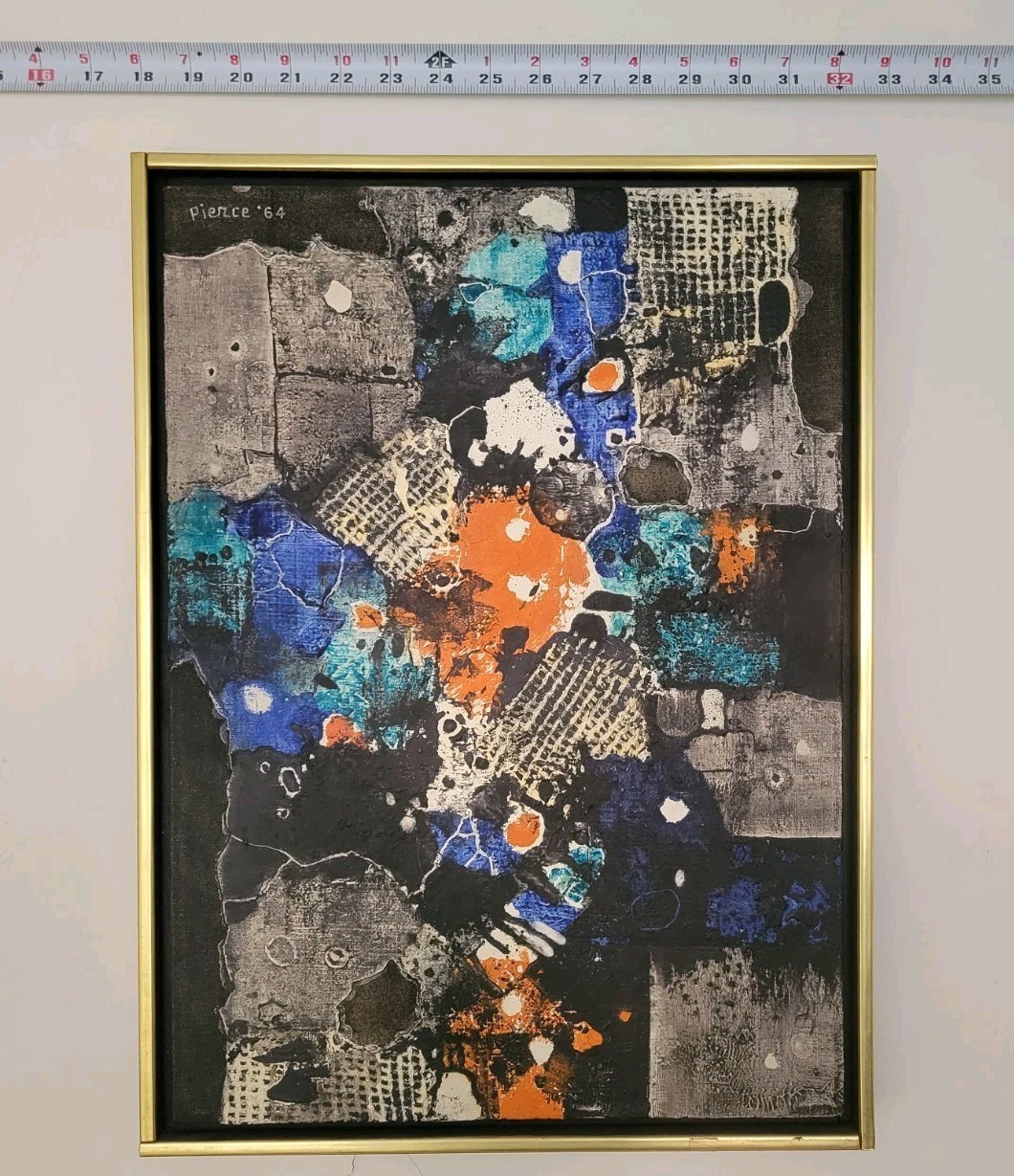 Donald Pierce Original Abstract Mixed Media Painting 1964 Mid Century Mod 14×19