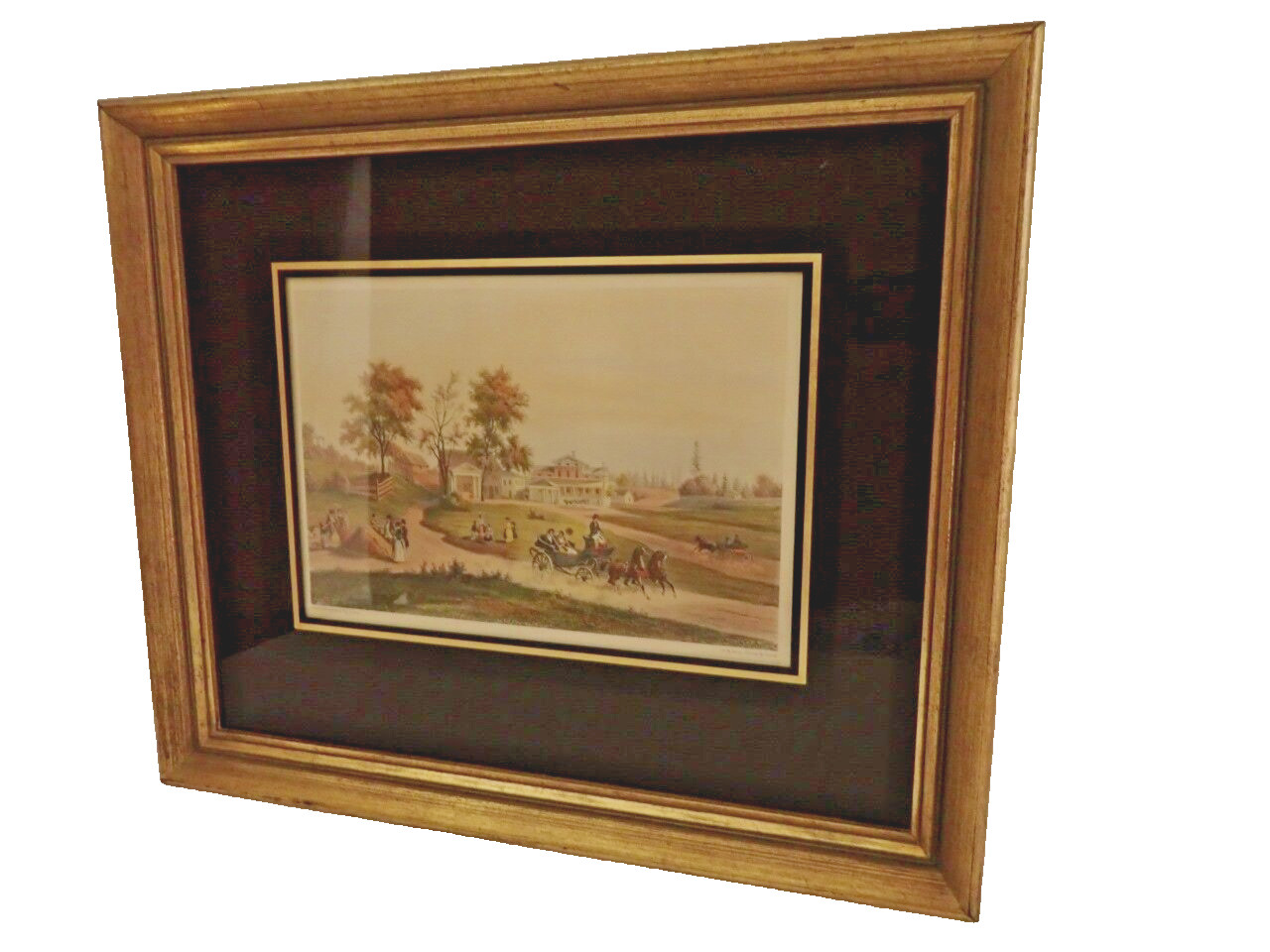 Antique French 19 Cent. 8″x 11″ Lith. by Aug.Kollner & Deroy 16″x 19″ Framed