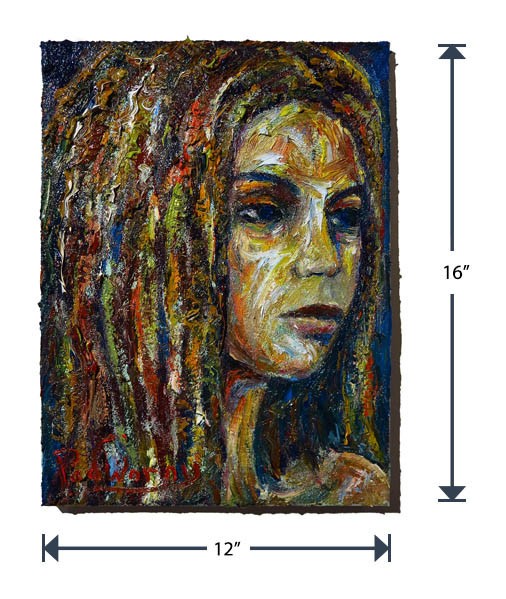 ORIGINAL OIL PAINTING VINTAGE█GIRL EXPRESSIONIST█ART ABSTRACT 2026 YOUNG WOMAN