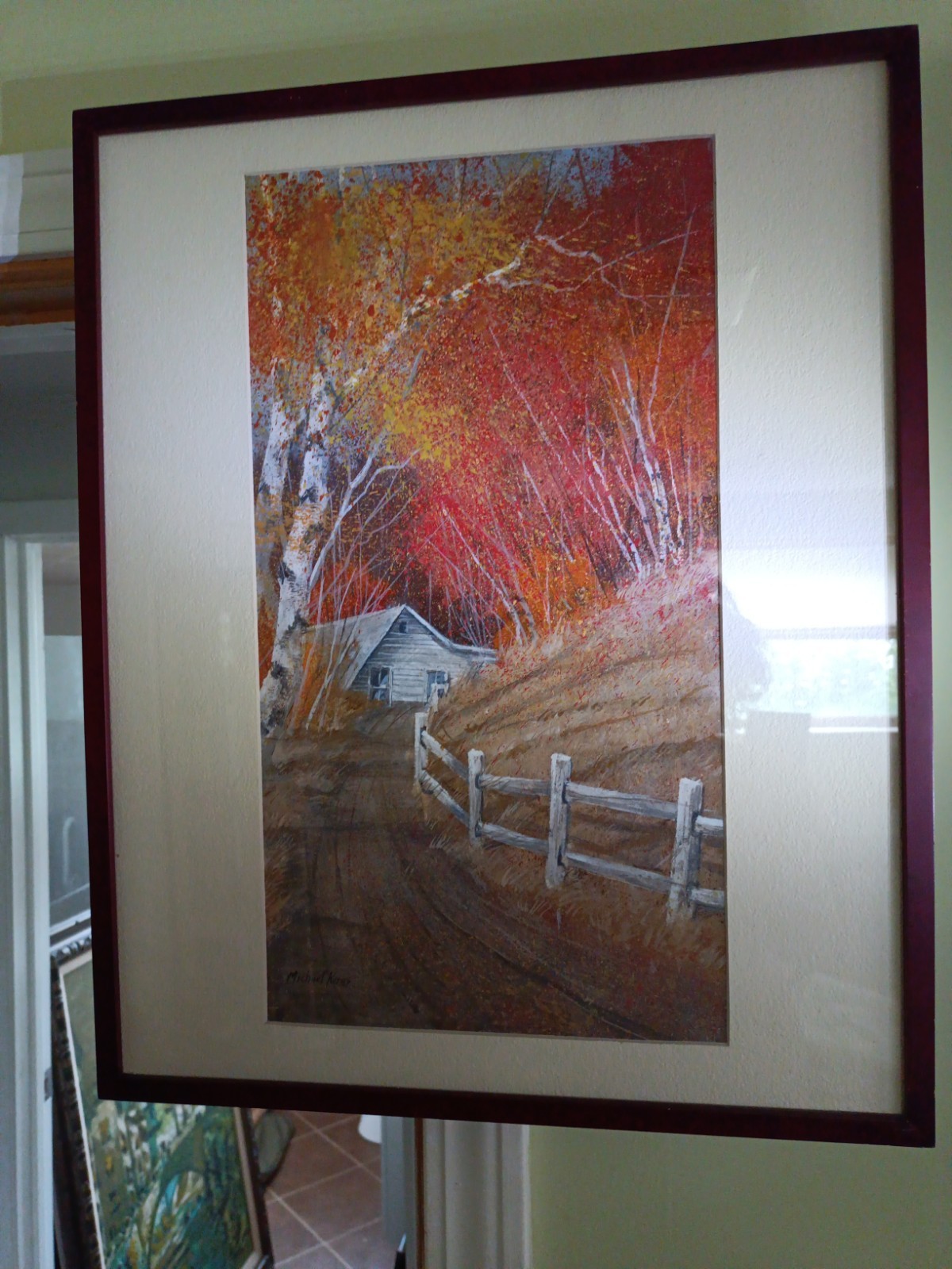 Michael Karas Original Gouache Landscape Painting New England Area