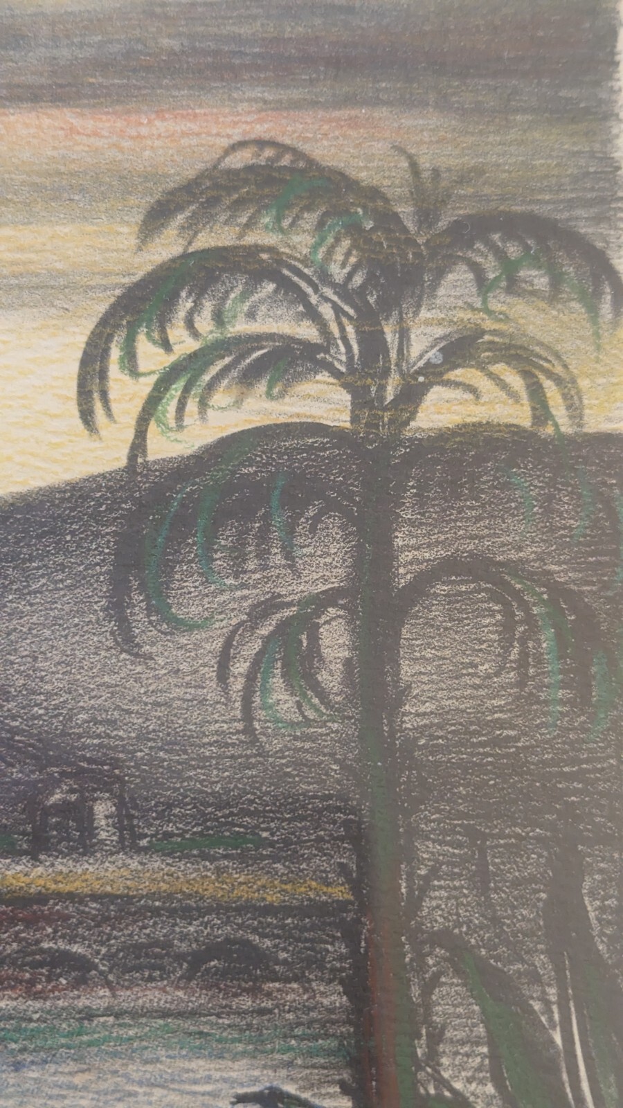 Vintage «Californian Landscape» By Saul Rabino. Signed Colored Lithograph.
