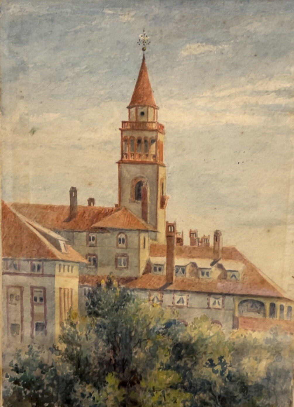 Colin Campbell Cooper, Born Philadelphia, 1856-1937, “California Church,” 16×12”