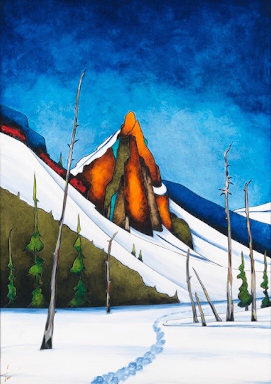 Fraser Mcgurk » Mount Robertson Glacier » Canvas Collectible Art Canmore Tracks
