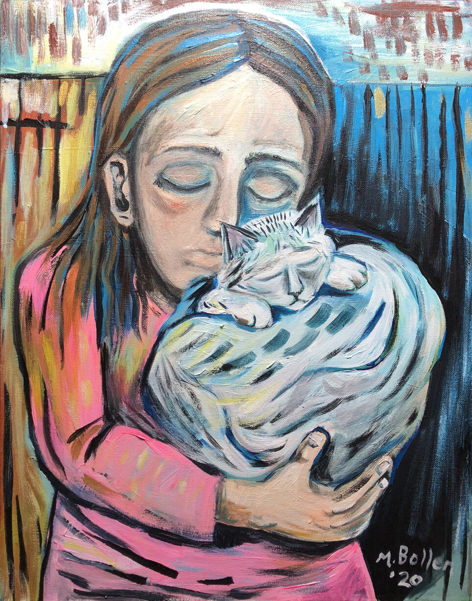 Original Melissa Bollen Loss Of A Cat Painting Pets Rainbow Bridge Loosing A Pet