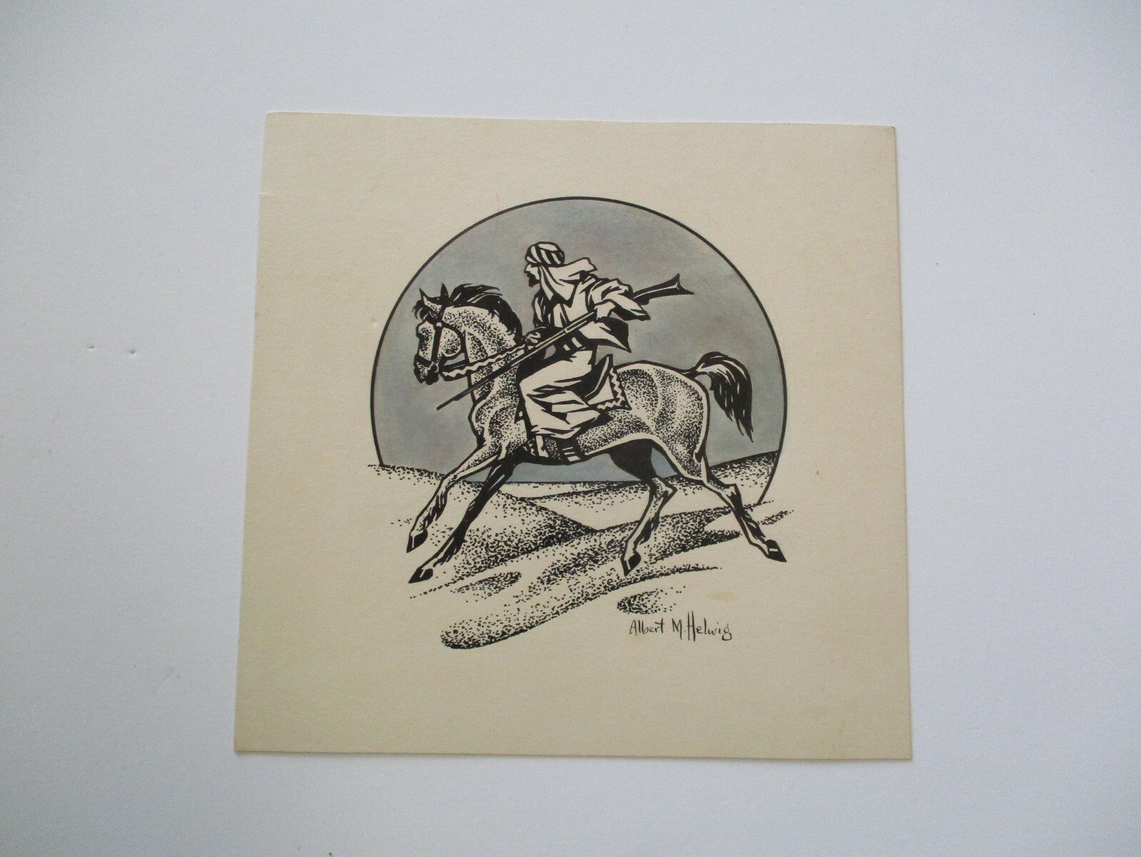 ALBERT HELWIG ORIGINAL PAINTING ILLUSTRATION VINTAGE ART DECO ORIENTALISM ICON