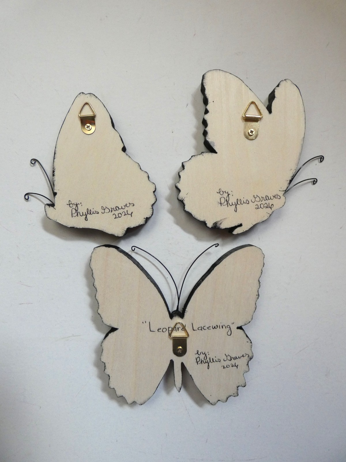 Hand Painted Leopard Lacewing Butterflies For Wall Art By Phyllis