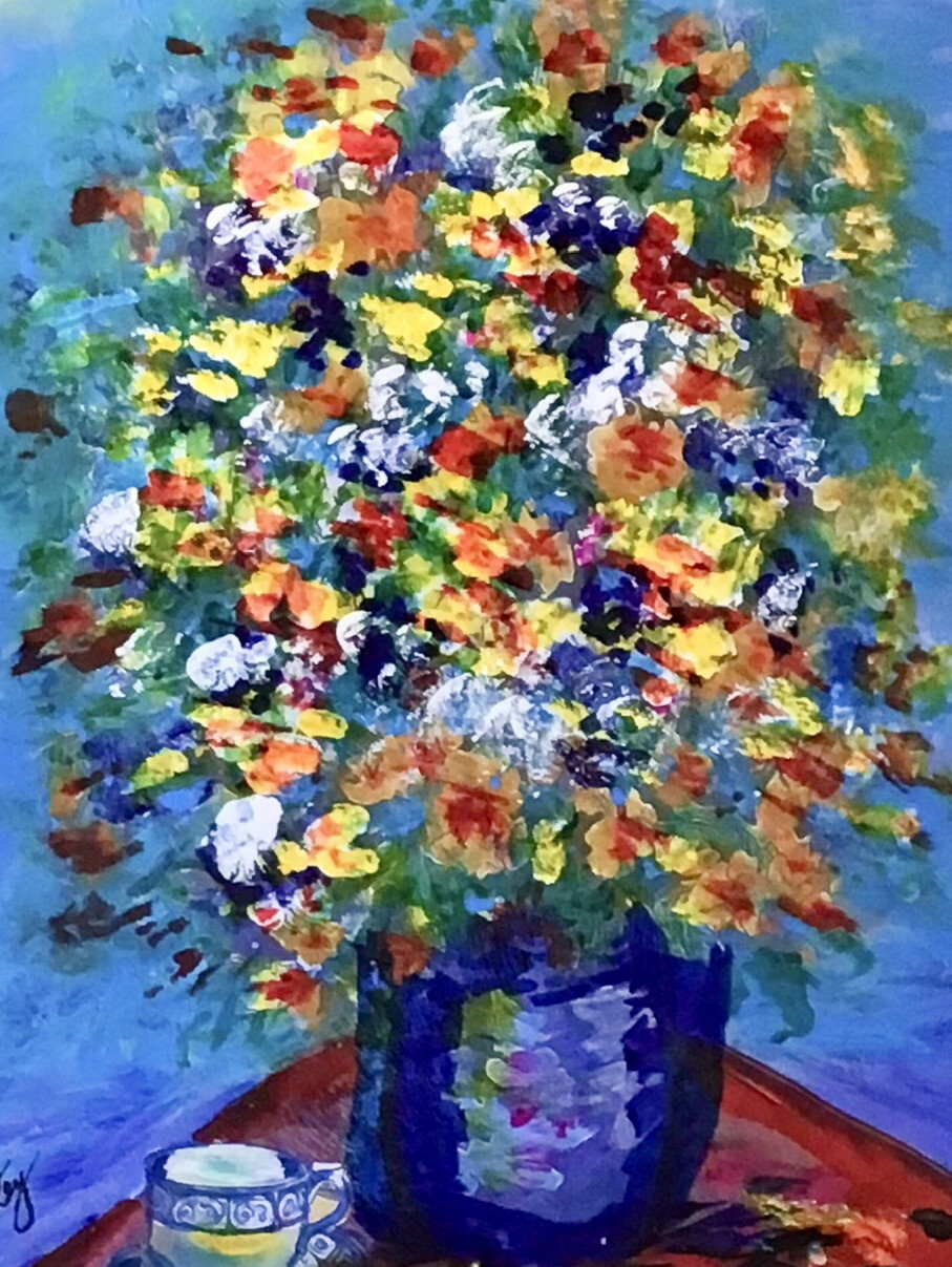 ORIGINAL STILL LIFE PAINTING “Vase Of Flowers” 8×10 Limited Edition 1of2