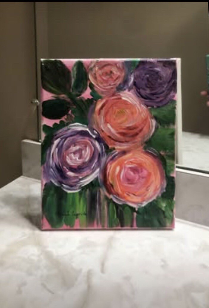 Floral Canvas Painting by Cleveland Artist (8×10″)