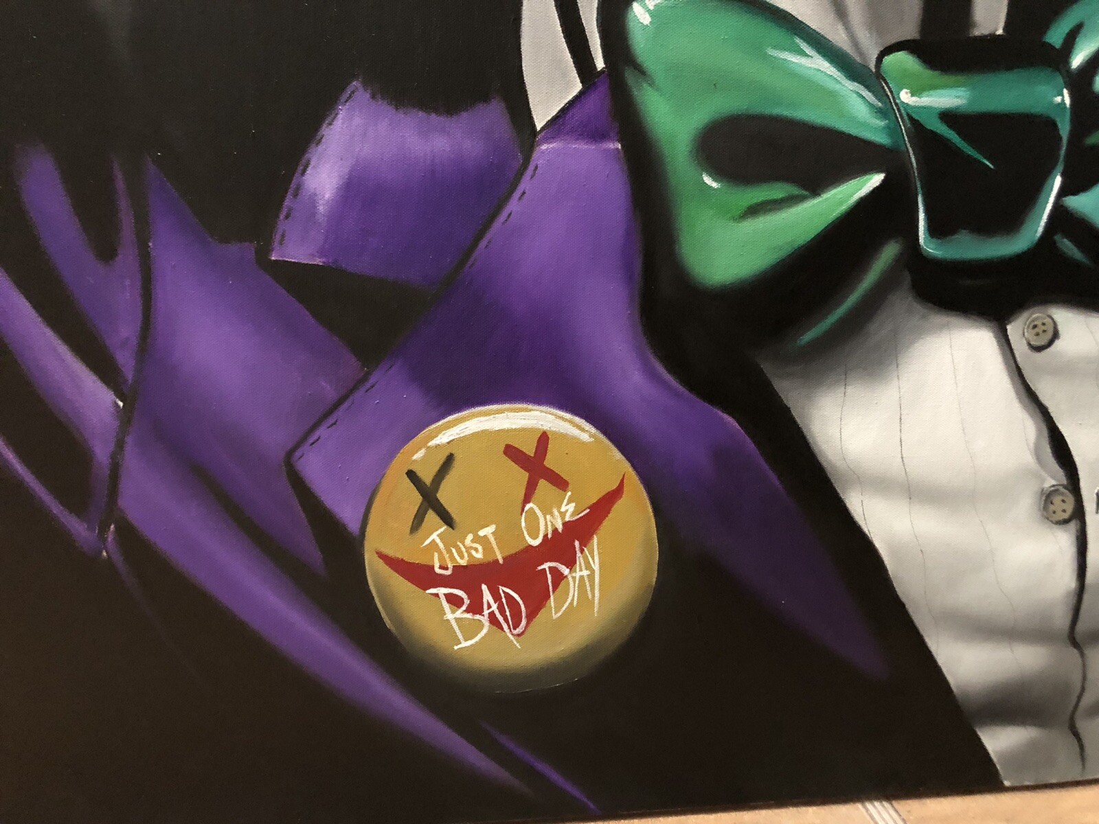 The JOKER “Just One Bad Day “ Oil Painting Portrait 36×48 By Arsenio Echevarria