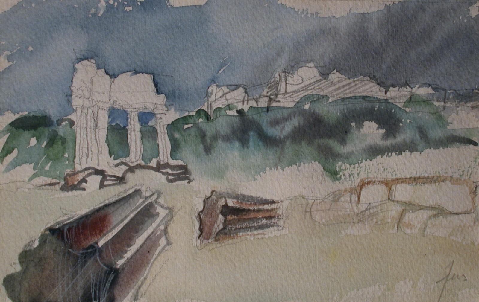 Herwig Zens (1943 Himberg near Vienna – 2019 Vienna) Temple Ruins.