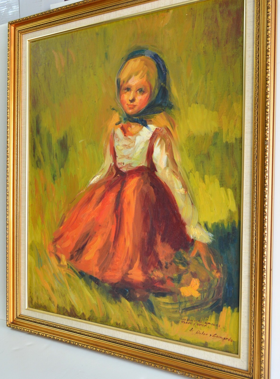 DULCE BEATRIZ 1931-2021 LARGE OIL PAINTING WOOD PANEL SIGNED MASTER CUBAN ARTIST