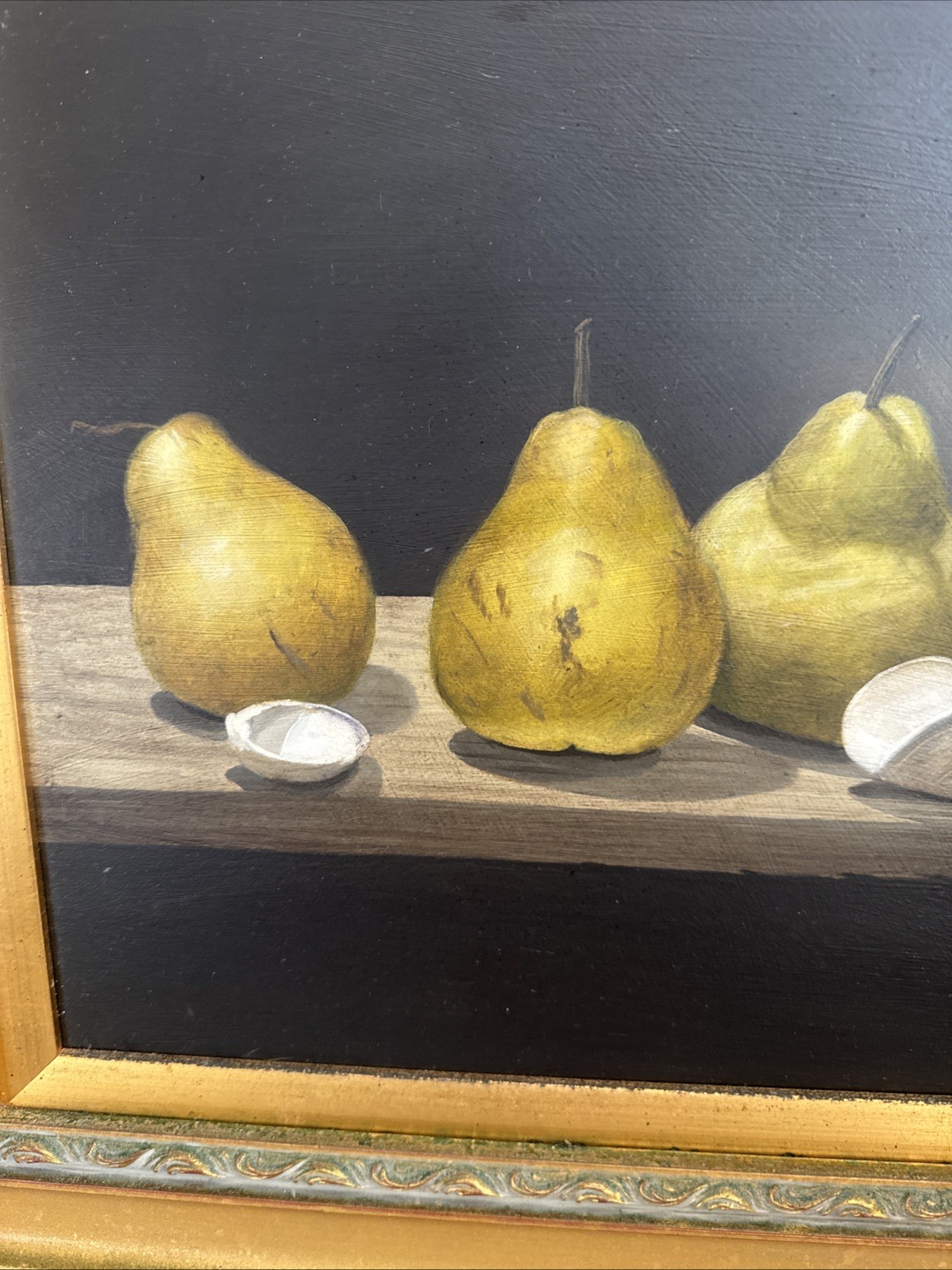 William Wolk Original oil “Pears And Clams” 12×16 Frame 18×22 Signed