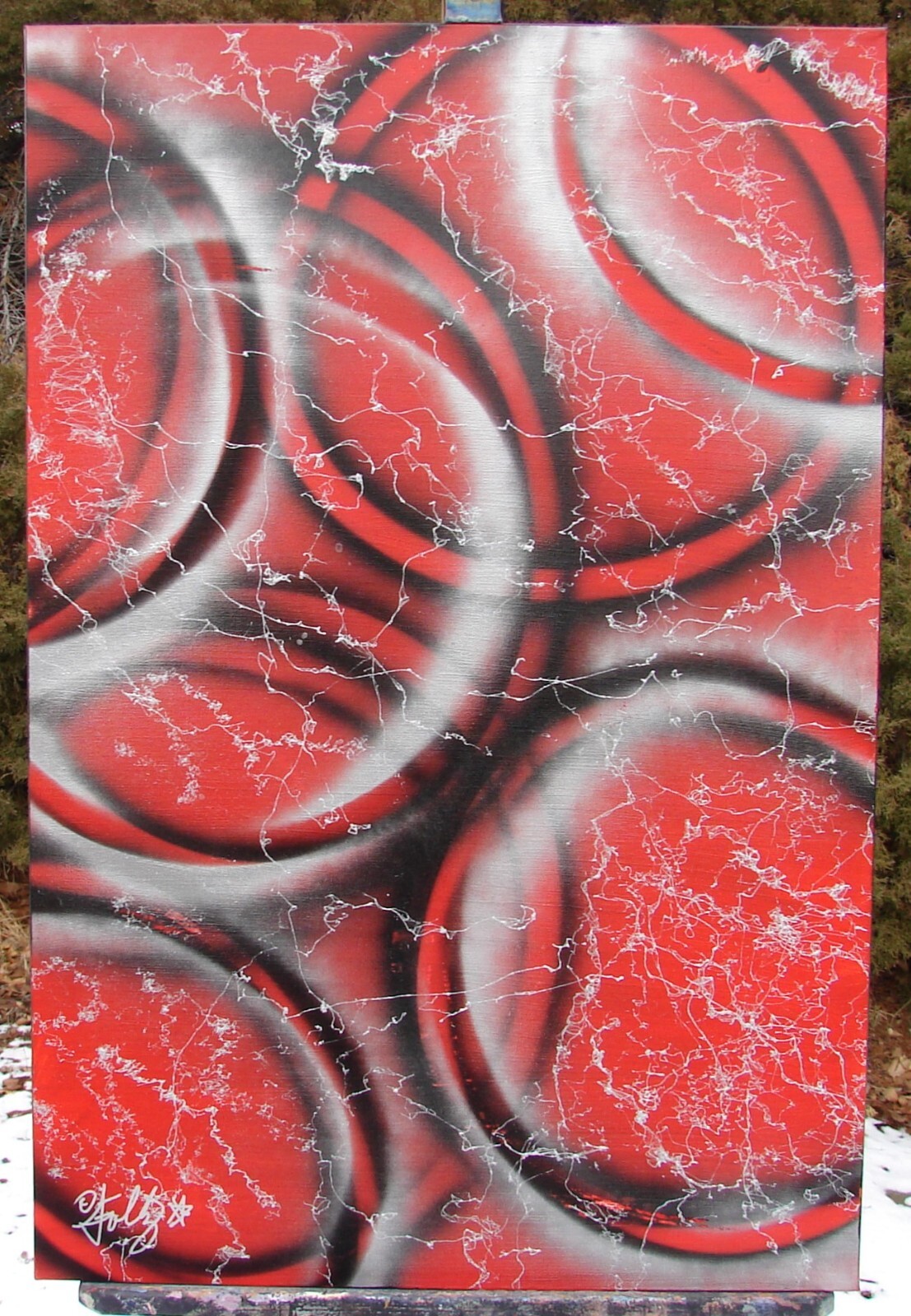 Modernist LARGE ABSTRACT PAINTING Expressionist MODERN ART HIGH EMOTION FOLTZ