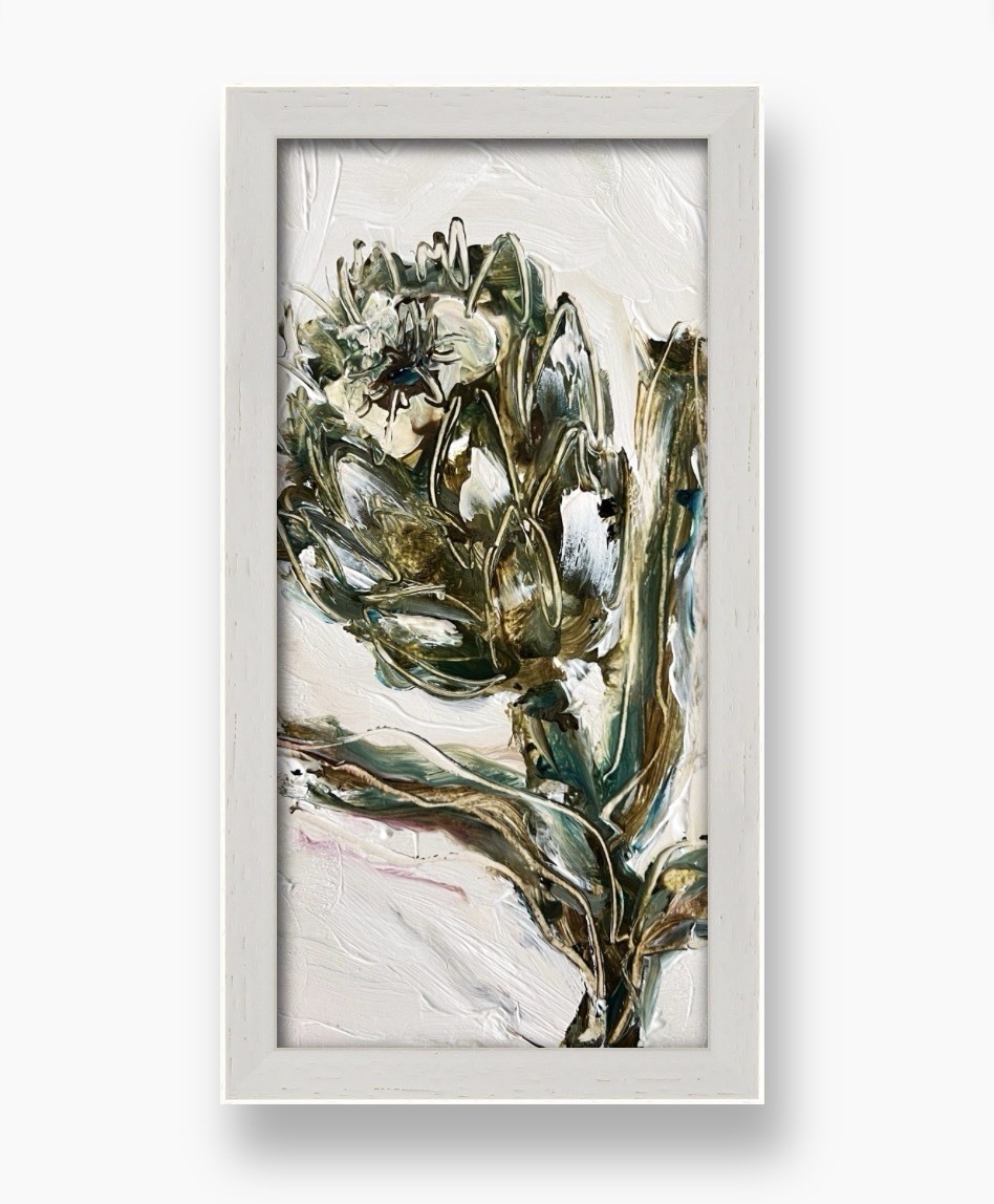 Protea Flower Painting Framed • Afrohemian African Decor • Afro Boho Art Series